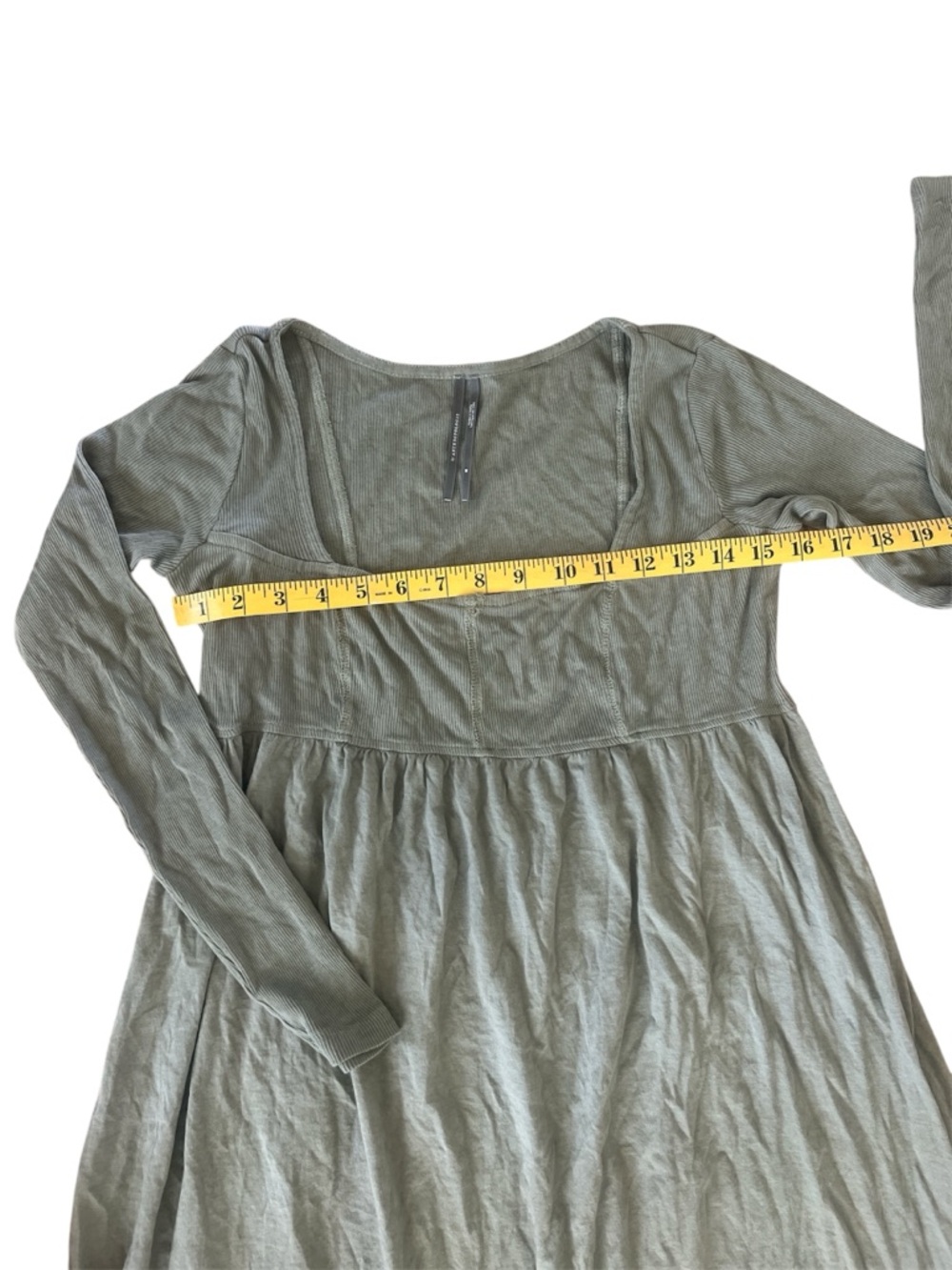 Anthropologie Olive Green Long Sleeve Tiered Maxi Dress - Picture 7 of 11